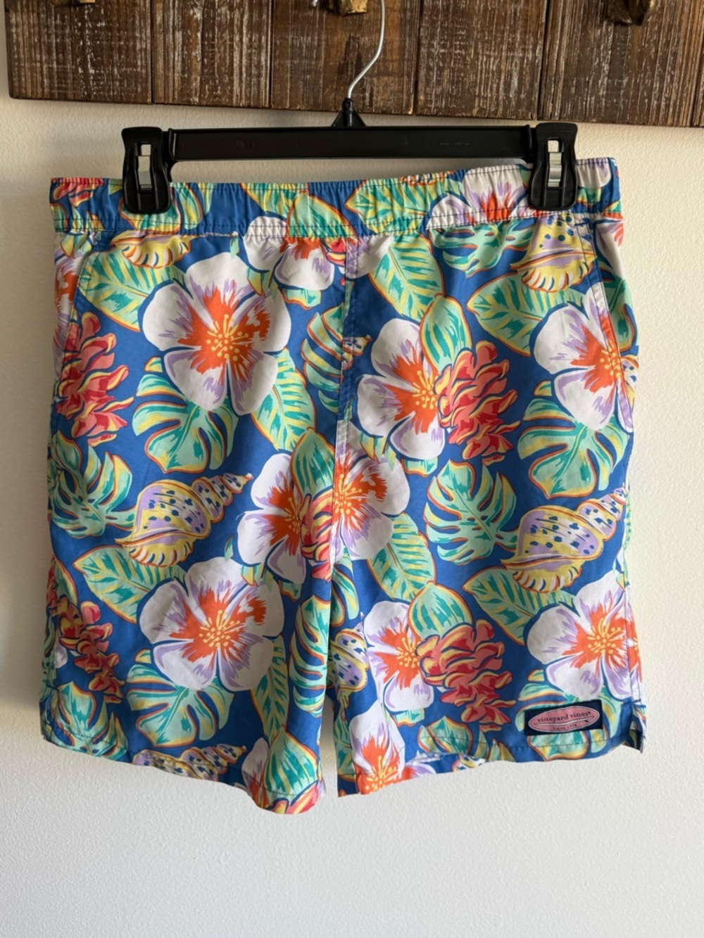 Vineyard Vines Blue Multicolor Tropical Floral Swim Trunks